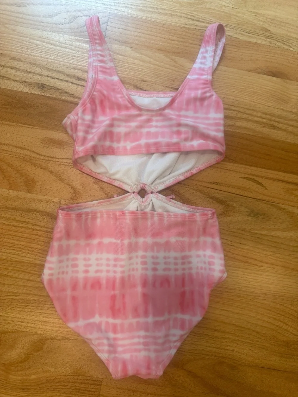 Art Class Girls Bathing Suit Pink & White Tie Dye One piece 90’s Retro L (10/12)